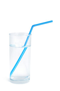 Water Glass with a straw