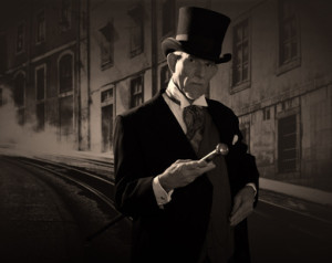 Victorian man in street